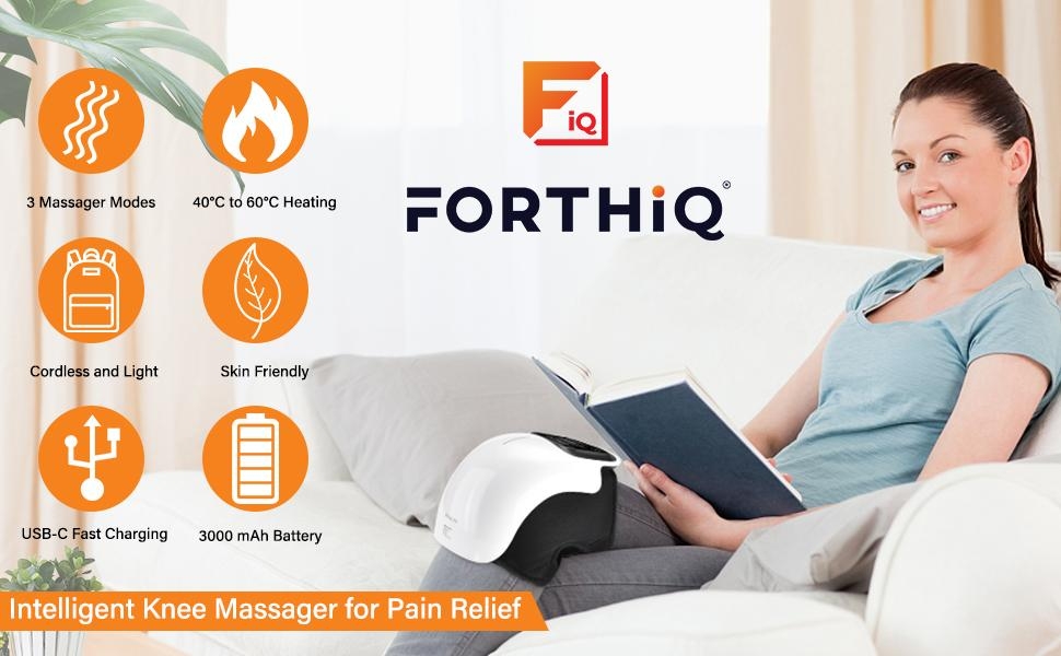 FORTHiQ intelligent knee massager for pain relief. Multiple functions and fast charging.